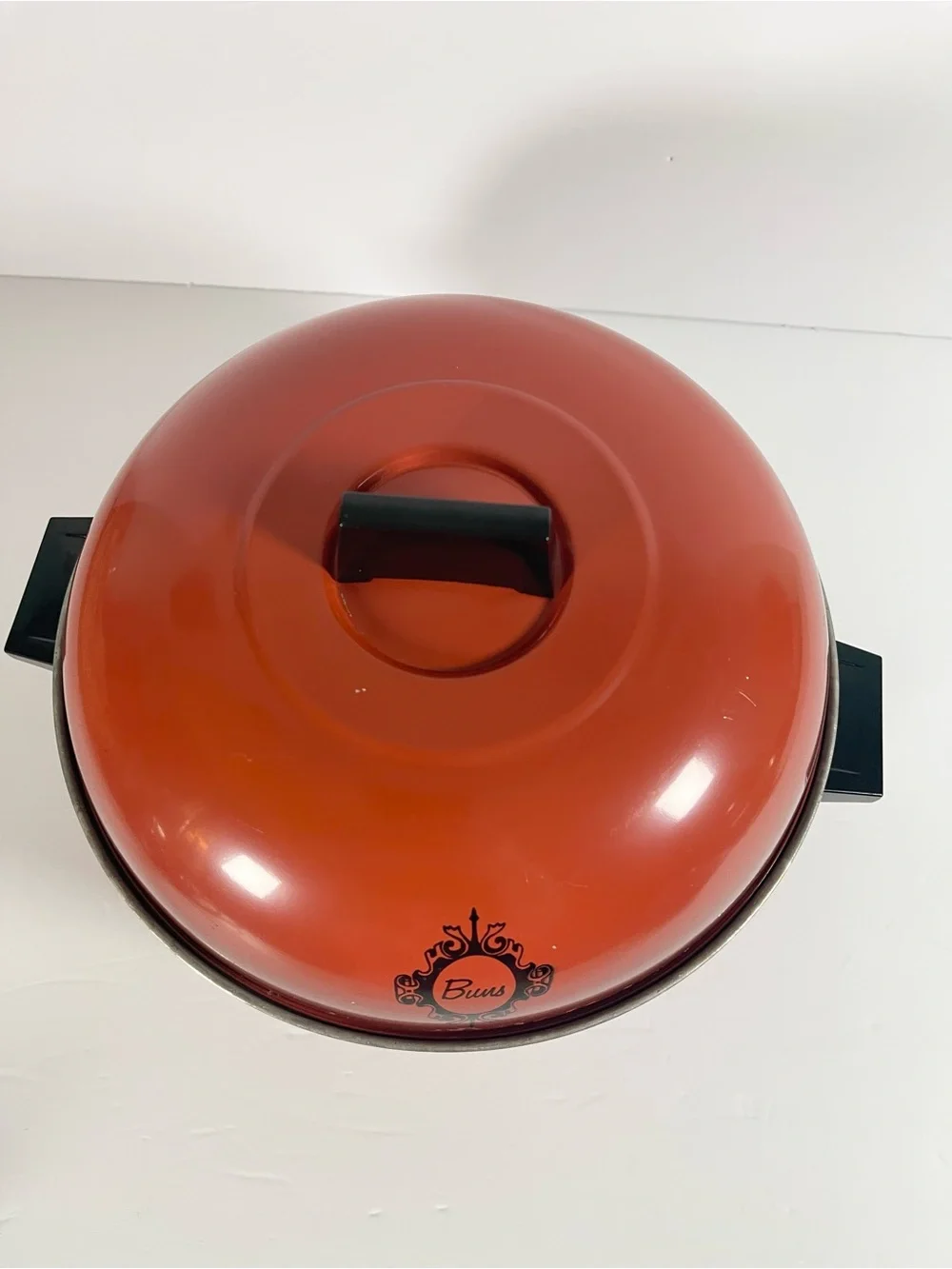 Vintage West Bend Red Aluminum Bun Warmer Serving Oven Bread Warmer No Basket